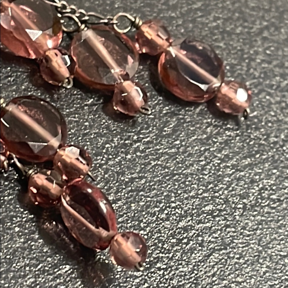 .925 Sterling GARNET EARRINGS real solid Silver Fine Jewelry Faceted vintage - Picture 5 of 8